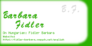 barbara fidler business card